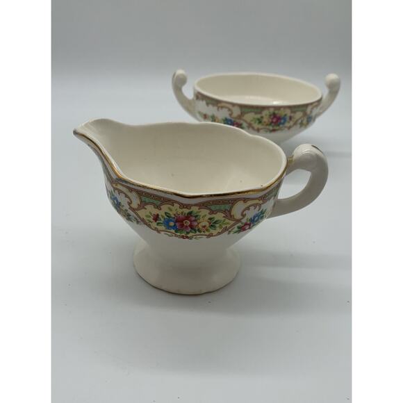 Vintage Clemons Pottery Mildred Covered Sugar and Creamer Spring Pastels read - Picture 6 of 13